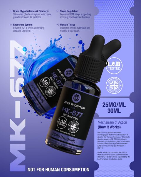 MK-677 mechanism of action infographic