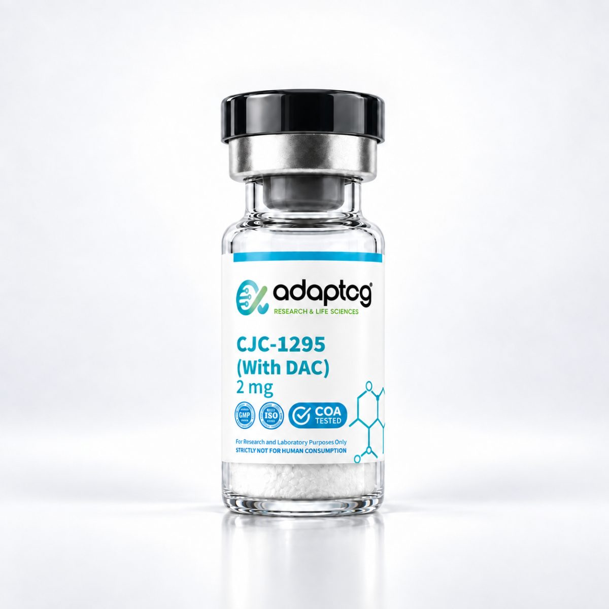 CJC-1295 with DAC 2mg research peptide vial, Adaptog Research
