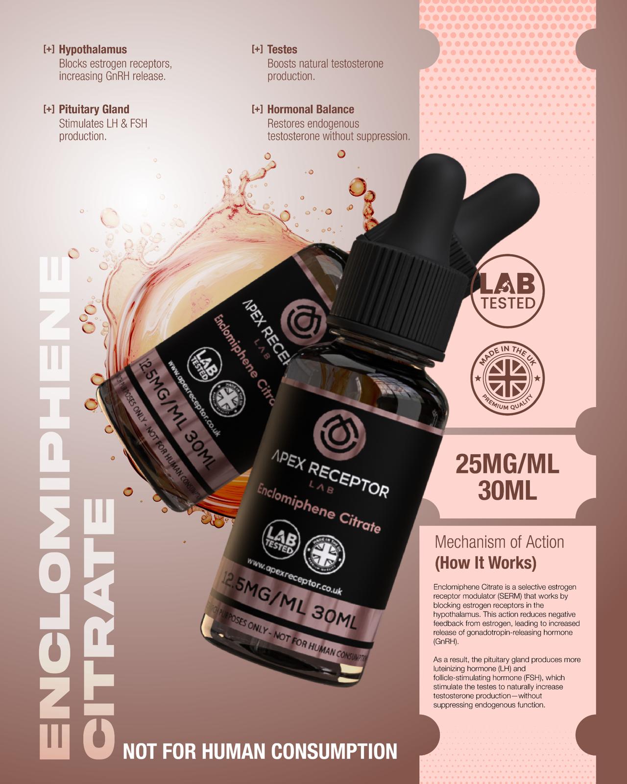 enclomiphene citrate mechanism of action infographic