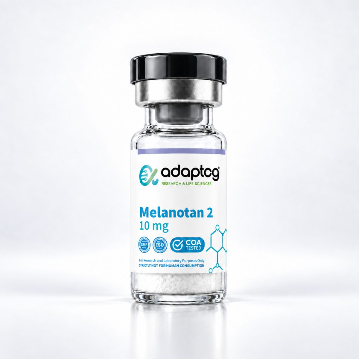 Melanotan 2 10mg research peptide vial, Adaptog Research