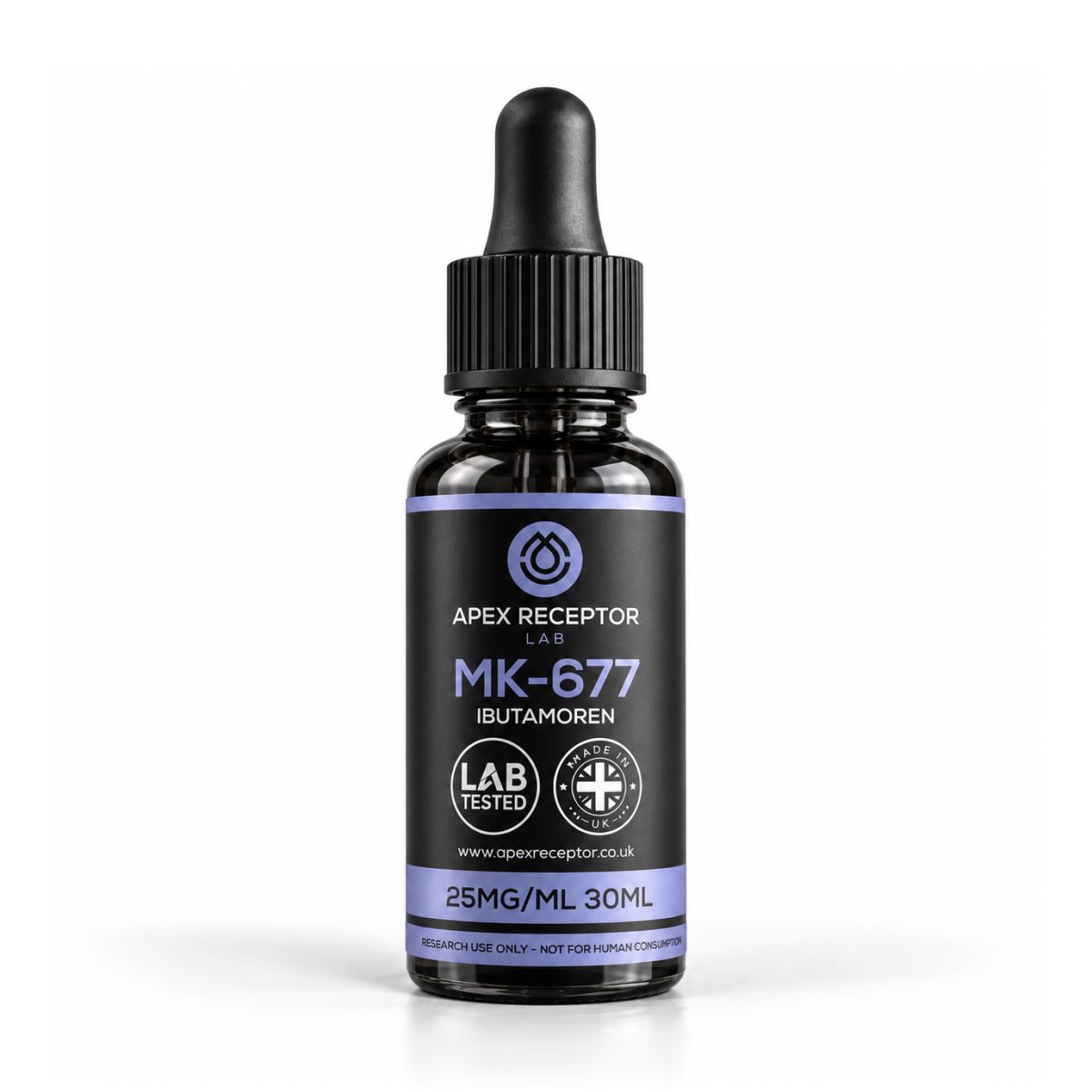 MK-677 (Ibutamoren) 25mg/ml 30ml bottle, Apex Receptor Lab