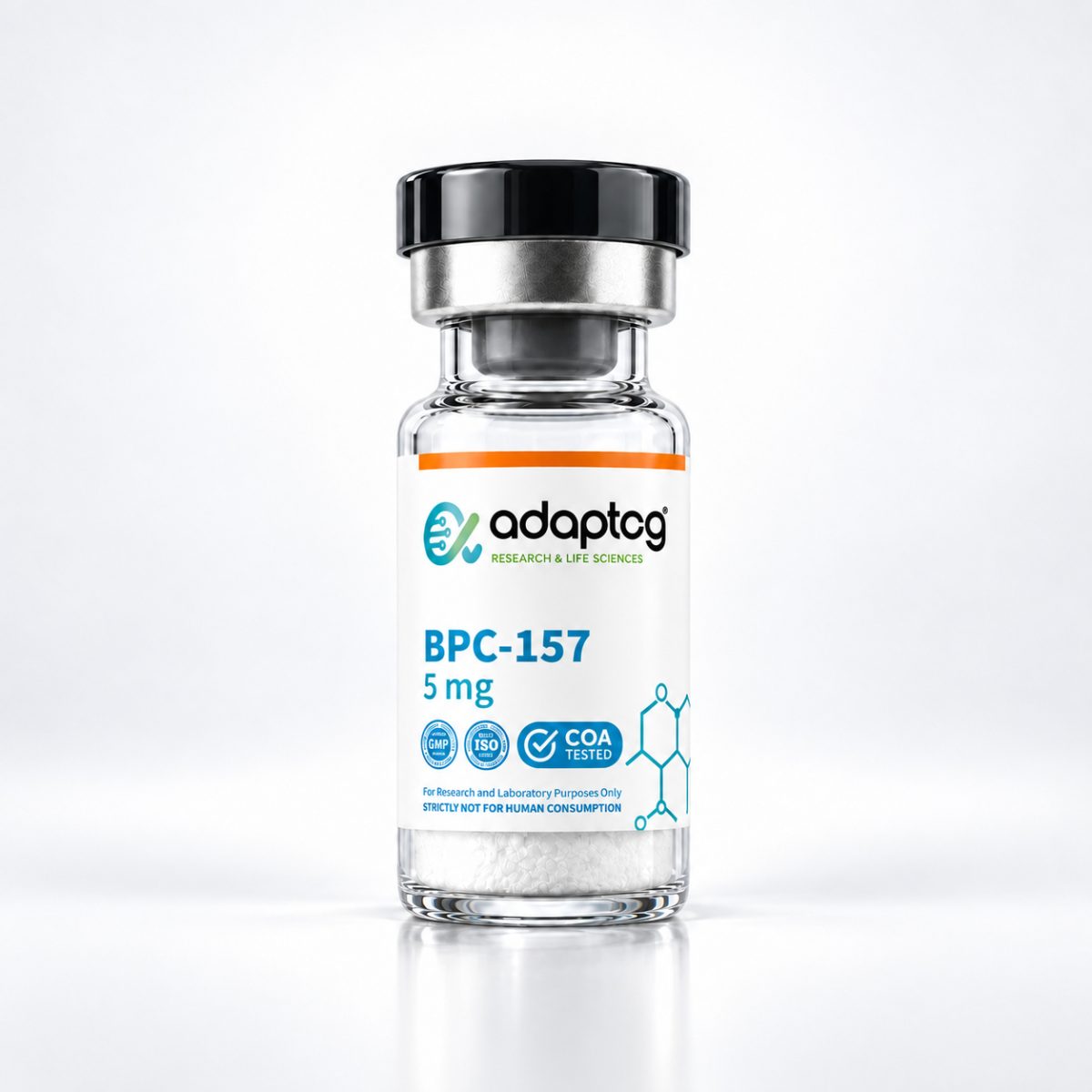 BPC-157 5mg research peptide vial, Adaptog Research