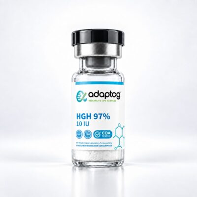 HGH 97% 10 IU research peptide vial, Adaptog Research