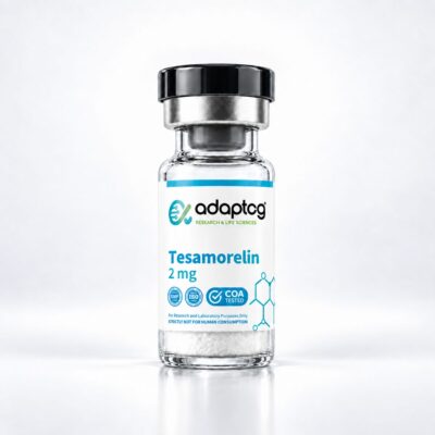 Tesamorelin 2mg research peptide vial, Adaptog Research