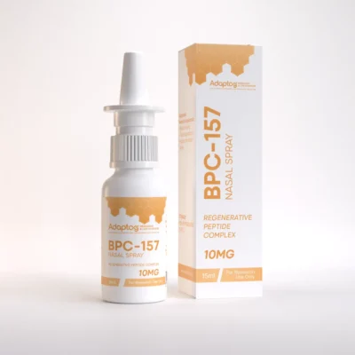 BPC-157 nasal spray 10mg, 15ml bottle and box, Adaptog Research