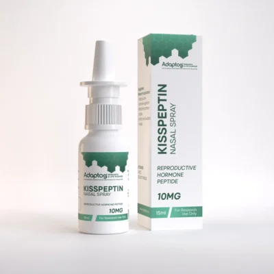 Kisspeptin nasal spray 10mg, 15ml bottle and box, Adaptog Research
