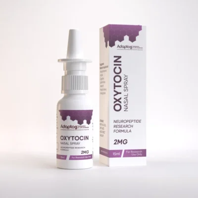Oxytocin nasal spray 2mg, 15ml bottle and box, Adaptog Research